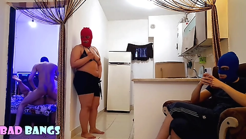 Chubby brunette with sexy tits and a big ass is getting fucked