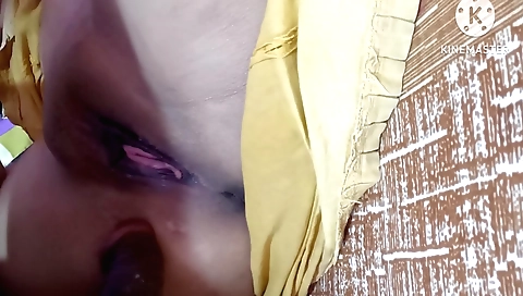 Amateur indian teen 18+ is getting a dildo inserted in her pussy