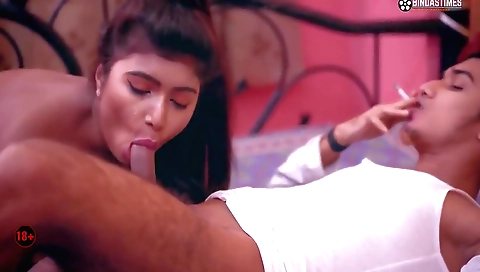 Bhabhi is having fun with her own man in a hot sex scene