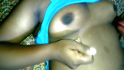 Beautiful girl with a tiny titties in black lingerie