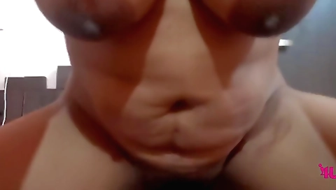 Indian chick with big breasts gets her butt sucked