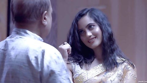 Busty brunette 18+ with a nice ass has fun with her man