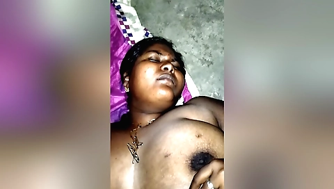 Busty indian aunt with huge boobs is sex with her BF