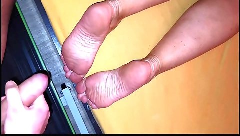 Amateur fetish foot video with a girl sucking her stepmother's feet