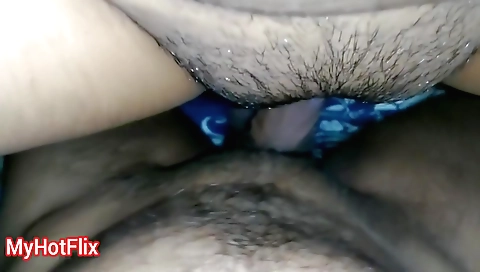 Hairy college girl gets fucked on the bed and she is riding it