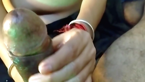 Busty brunette babe sucks big black cock on camera