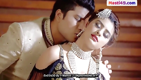 Big tits indian brunette is having a passionate romantic session