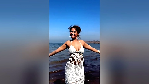 Sweet and horny little redhead takes out a load of jizz