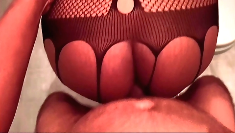 Amateur chick fucks with a neighbor in the bathroom