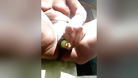 Indian girl masturbates with homemade toy solo video