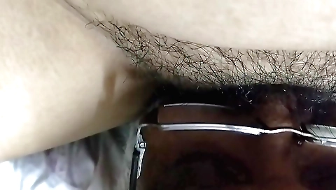 Hindi babe in a white outfit is eating pussy with fan