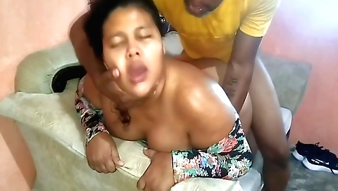 Brunette teen with a tight booty gets her stepdad's dick