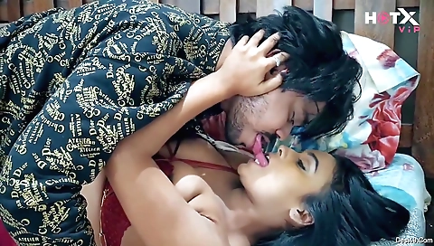 Sexy brunette with a nice figure in her white blouse