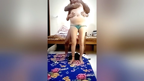 Indian step uncle fucks a hairy amateur stepmother
