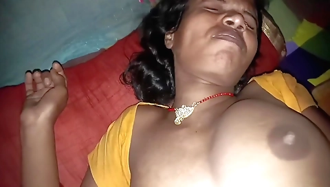Indian girl fucks in the kitchen and cums on her hairy body