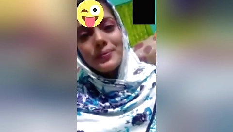 Brunette amateur video call with boyfriend in webcam video