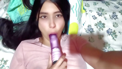 Indian girl masturbating with dildo in public video