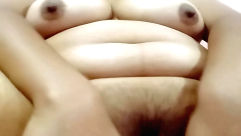 Amateur indian woman with a hairy pussy riding a dildo