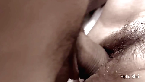 Hairy stepsister friend gets a big cock into her hairy pussy