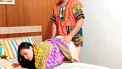 Busty brunette teen with a large juicy ass and hairy bush