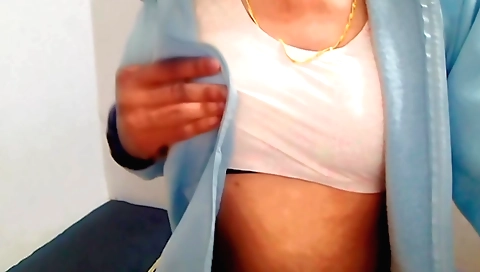 Indian college girl with long hair fucking her cock