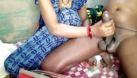 A brunette with a nice round booty is getting fucked on the bed