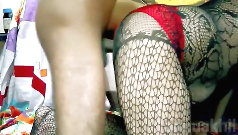 Busty brunette seduces man on the bed and enjoys the sex