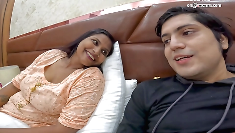 Big tits brunette milf in hotel room and then fucks