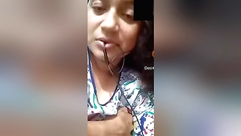 Boudi takes a shower and masturbates in webcam film