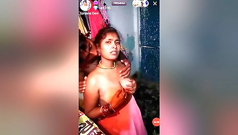 Big tits amateur brunette dancing for us on webcams