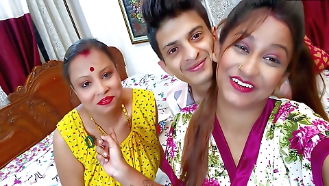 Indian girl and two stepbrother threesomes at the pool