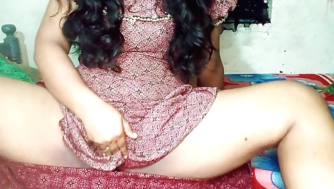 Indian woman finger play and finger play in her body