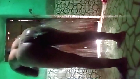 Indian brunette in the shower and showing herself naked