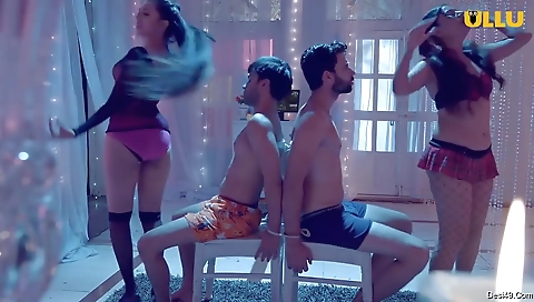 Horny brunette gets her pussy and butt fucked in a massage table