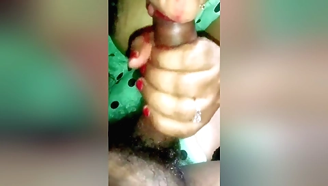 Indian girl plays with her pussy and sucks my dick