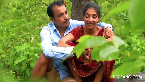 Indian girl with a small ass enjoys long time outdoors