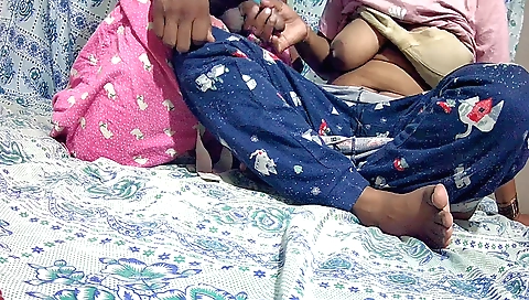 Stepmom fucks her lover's big tits with her handjob