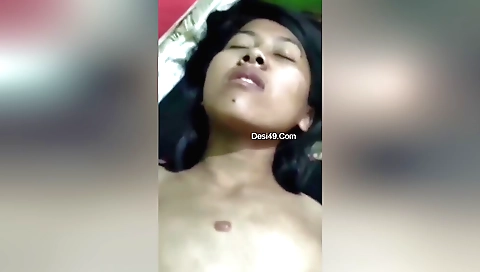 Busty hairy brunette 18+ pussy fucked in amateur porn