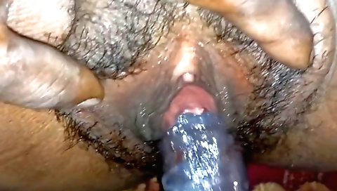 Hairy stepsister-in-law sucks a stick and does the handjob